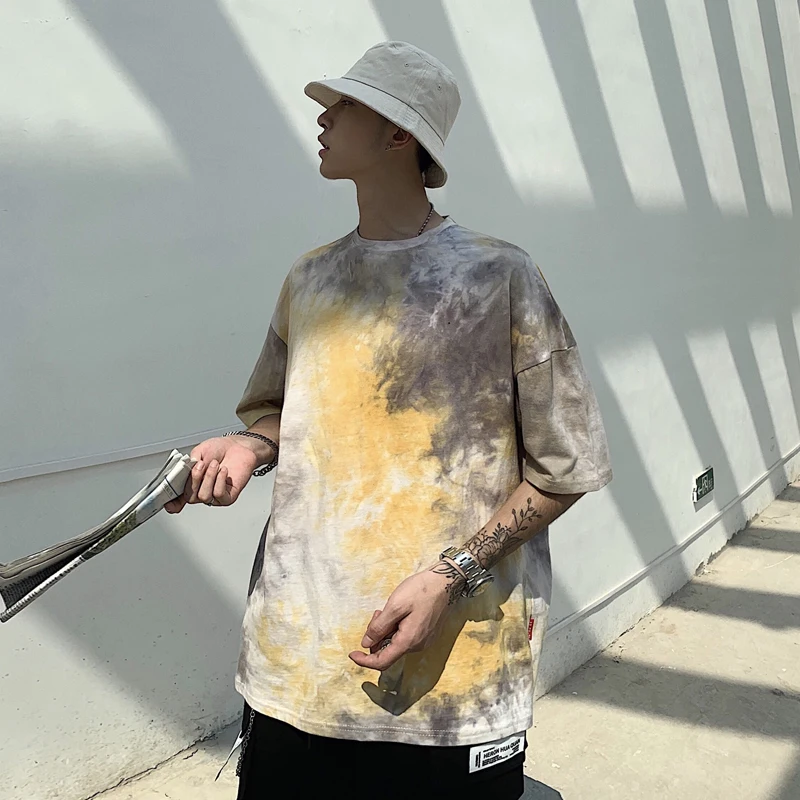 

Summer New Camo T Shirt Men Fashion Printed Casual Short-sleeved Tshirt Sman Streetwear Trend Wild Hip-hop Loose Cotton T-shirt