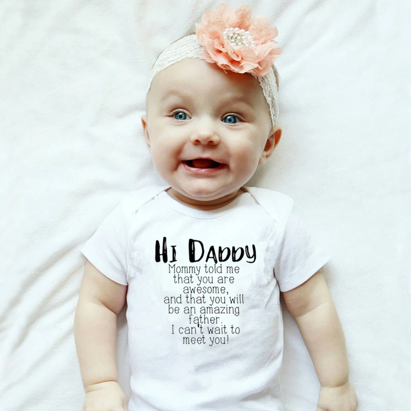 Shirerty Hi Daddy Летнее Детское Боди милый хлопок новорожденная девочка короткий рукав комбинезоны sunsuit одежда