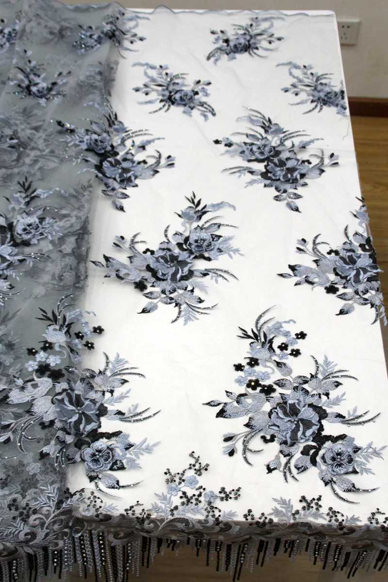 

Stones Beaded Lace Fabric Embroidered Tulle Fabric African Lace Fabric 2018 High Quality Lace For Nigeria