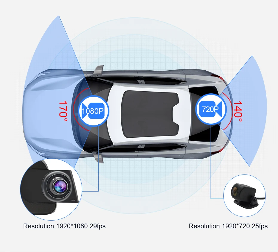 Hd 1" дюймовый сенсорный экран двойной объектив Dvr Автомобильная камера рекордер Dash Cam ночное видение циклическая запись g-сенсор привод видео