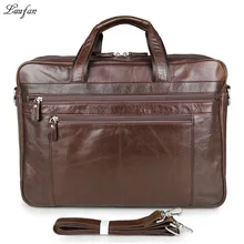 Мужской портфель из натуральной кожи 17 дюймов, большая сумка для ноутбука из натуральной кожи, деловая сумка из коровьей кожи, двухслойная дорожная сумка-мессенджер