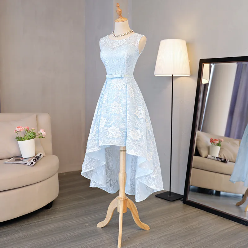 

In Stok Light Blue Scoop Neck Sleeveless Robe De Soiree Longue Robe De Soiree Lace Beading Party Dresses Onepiece Kaftan0419
