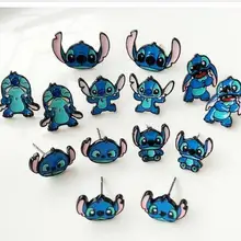 Лот 12 пар Стич микс Мода мультфильм серьги-гвоздики стильные серьги для девочек Подарки