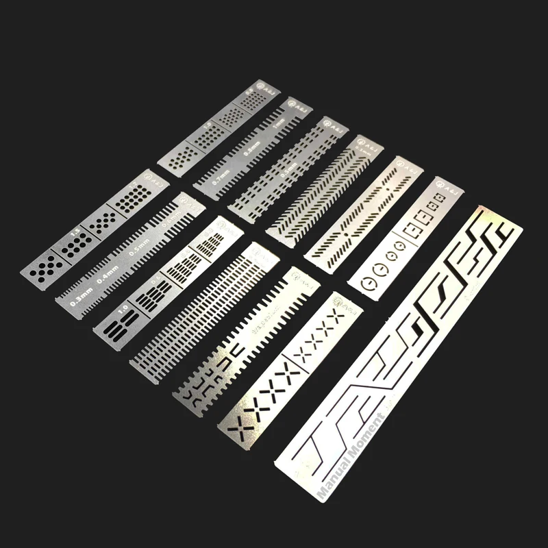 Gundam Model 13 In 1 Details of the carving Auxiliary Ruler Detail Renovation Engraving Aids Stainless steel Hole Engraved Tool