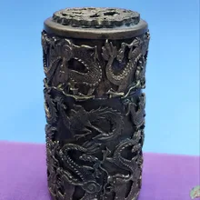 Медный ручной зуб держатель звукоснимателя бытовой Диспенсер Для Зубочисток Seiko Выгравированный Дракон зуб держатель звукоснимателя коробка для хранения