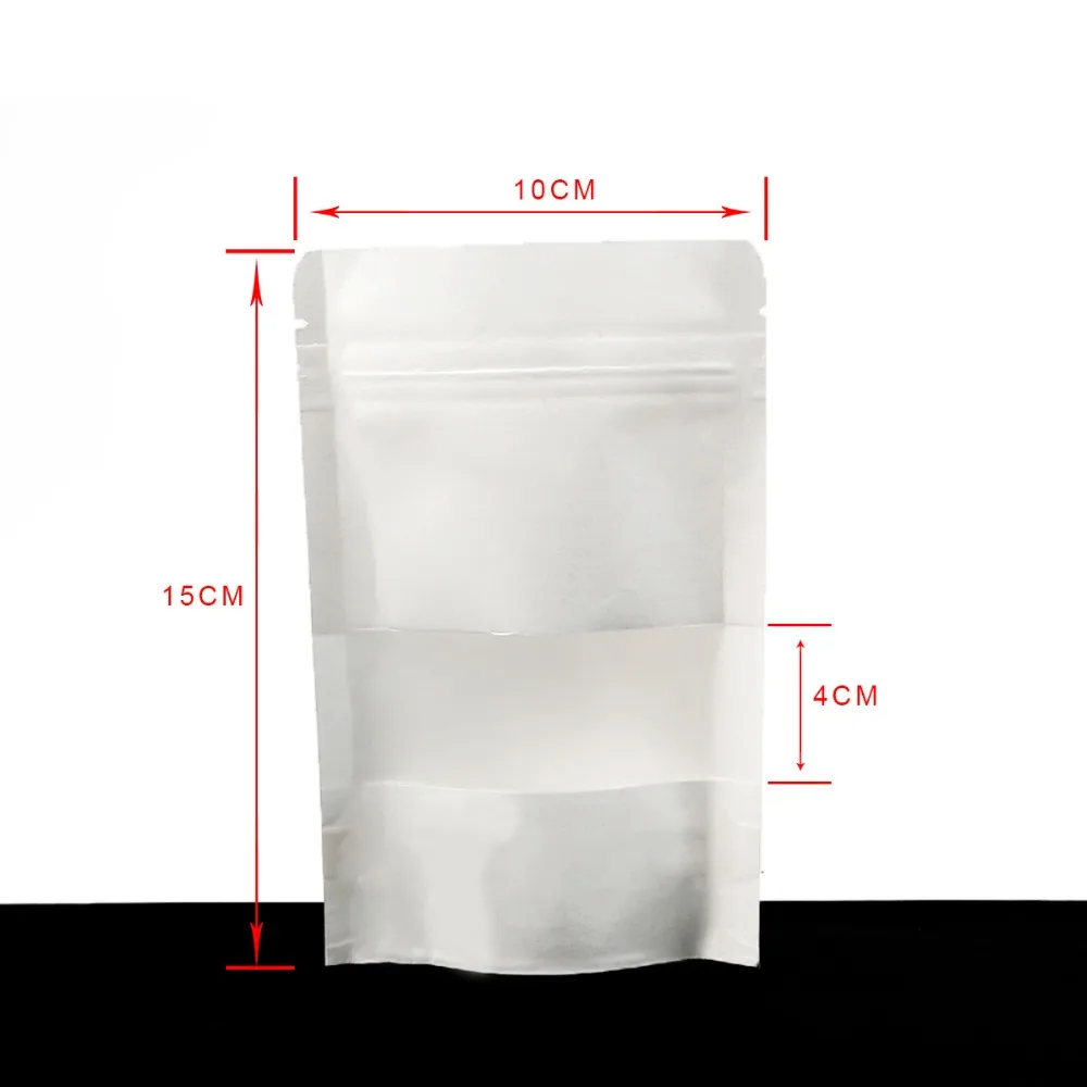 10 шт Матовая крафт-бумага сумка на молнии замок многоразовый герметизирующий пакет мешок с прозрачным окном для хранения печенья сушеные пакеты для ланча