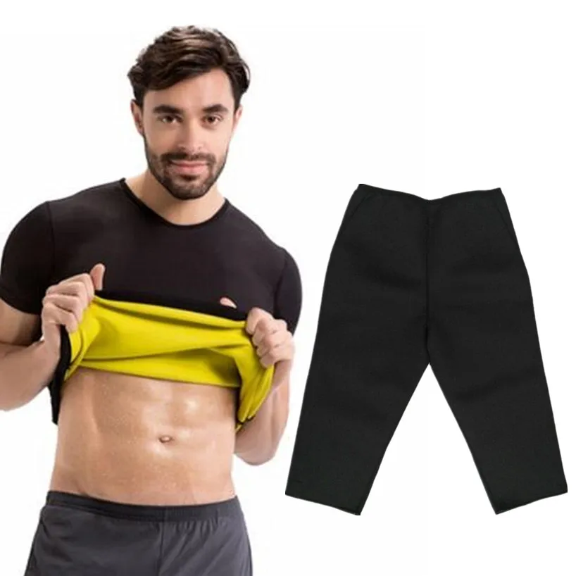 

New Men Sweat Body Shaper Waist Trainer Slimming Corset Top Shirt Workout Fat Burner Thermo Sauna Pants Weight Loss Shorts Suits
