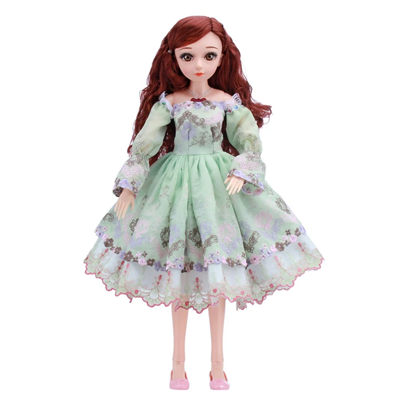 

1/3 3D Real Eyes Doll With Skirt 15 Moveable Joints Cosplay Fashion Dolls With Clothes Educational DIY Toys Girls Gifts