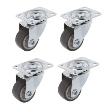 Mini rodízios pequenos 1 Polegada tpe borracha super mudo rodas para estante gaveta flor cremalheiras