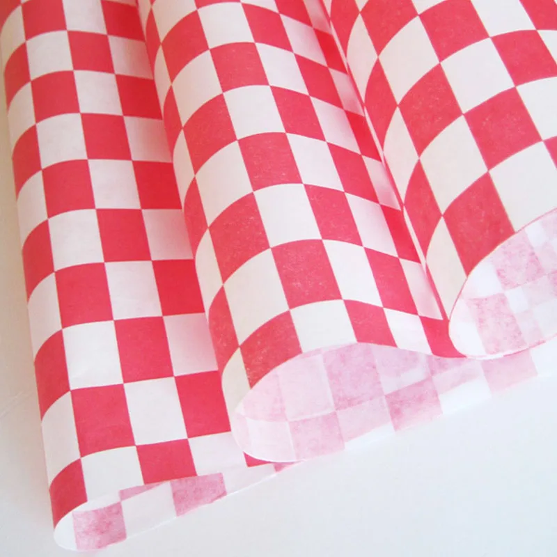 New Star Foodservice 44263 - Fodere Per Cestini Alimenti A Quadri Rossi - 36 Pezzi Da 30,5x30,5 Cm - Carta Cerata Resistente Al Grasso