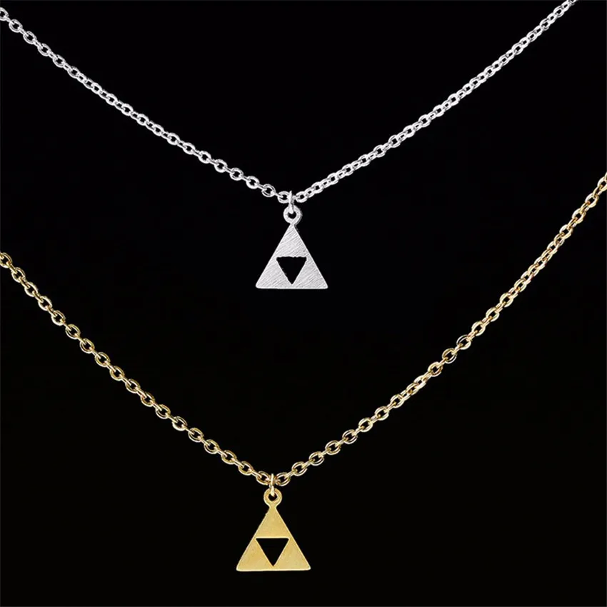 Collier Femme Anime The Legend Of Zelda Triforce Necklace Metal Figure Pendant Necklace Friendship Gift Triangle Chocker Jewelry