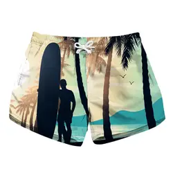Новый 2019 Мода модные Для женщин шорты летние пляжные Повседневное серфинга Человек печати Свободные шорты Лидер продаж женские шорты