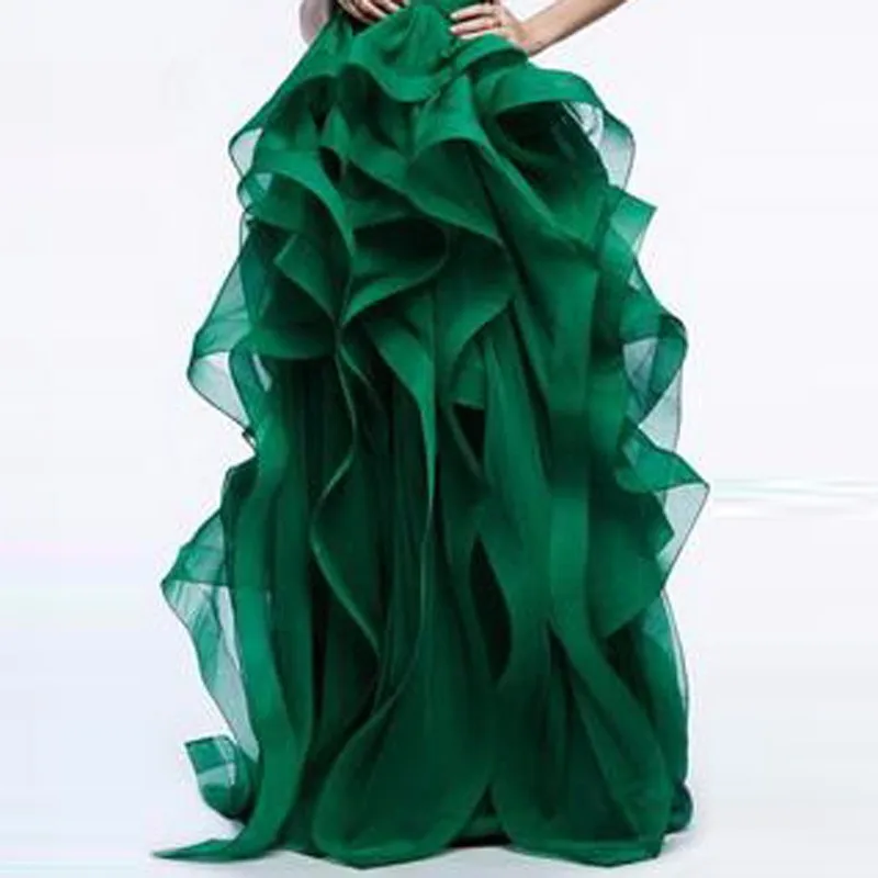 Gorgeous 2016-2017 Ruffles Tiered Thick Organza Ball Gowns Long Skirts For Bridal Or Women To Formal Party Floor Length Skirt
