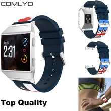 Comlyo мода мягкий силиконовый браслет ремешок для fitbit ионной группы замена ремешок для fitbit ионные часы Прямая