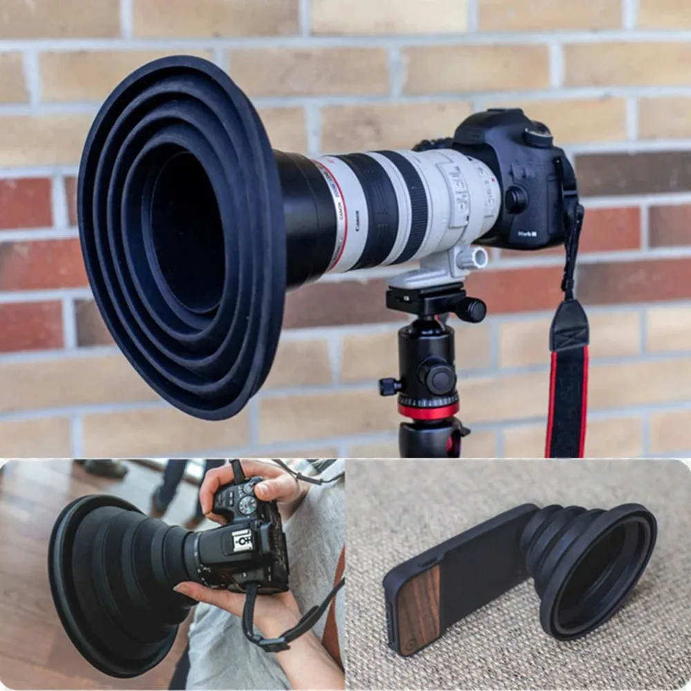 

The S/L Ultimate Lens Hood Reflection-free Collapsible Silicone Lens Hood for Camera Mobile Phone