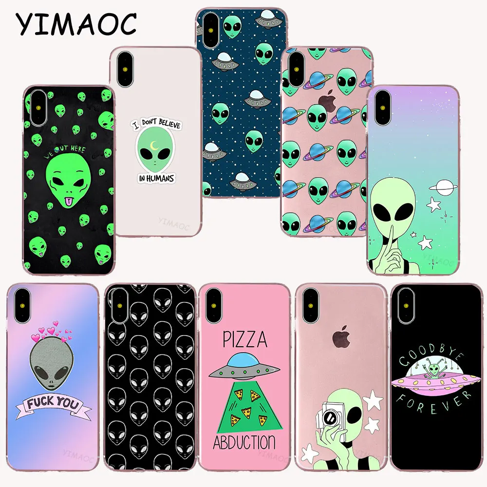 

YIMAOC 33z Alien Printed Soft TPU Silicone Case for iPhone X r s Xr Xs Max 8 7 6S 6 Plus 5 5s SE