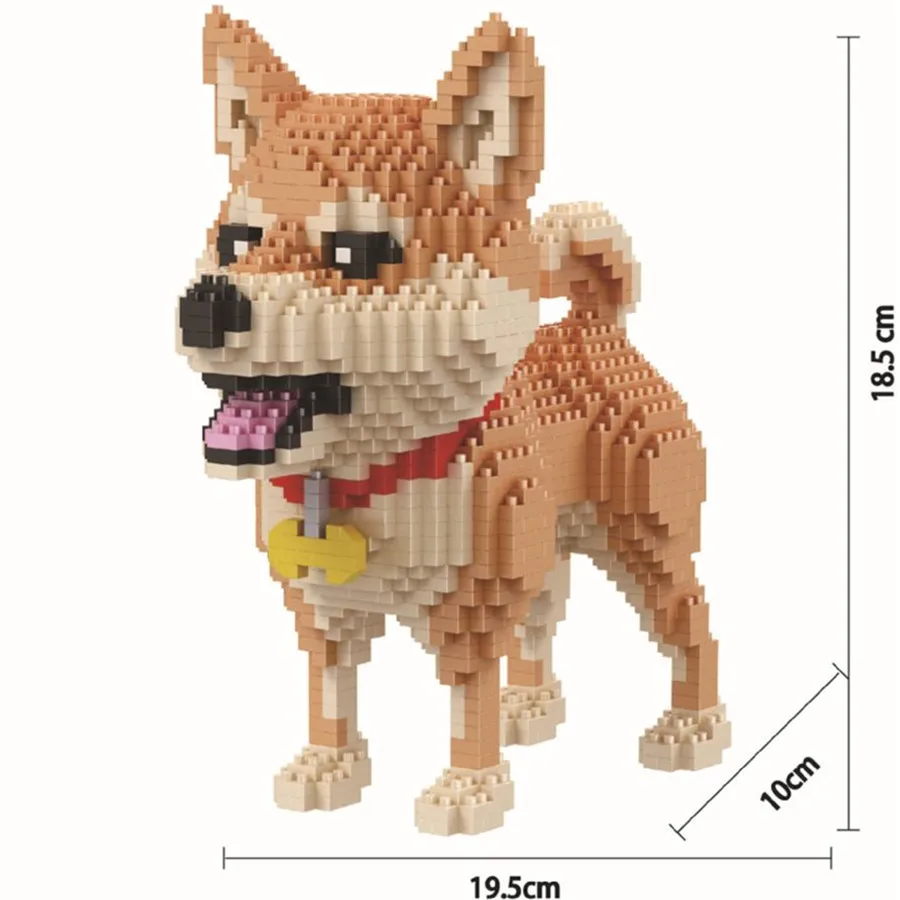 Big Size Pet Dogs Diy Self assembly Building Blocks Toys Game Cartoon Diamond Micro Bricks Kids