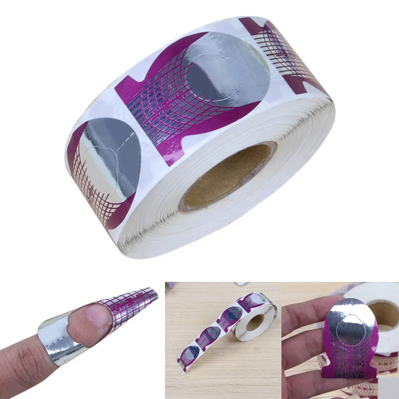 Новинка 500 шт ногти в форме рыбки для нейл-арта рулон инструменты направляющие наклейки Фиолетовый переносной