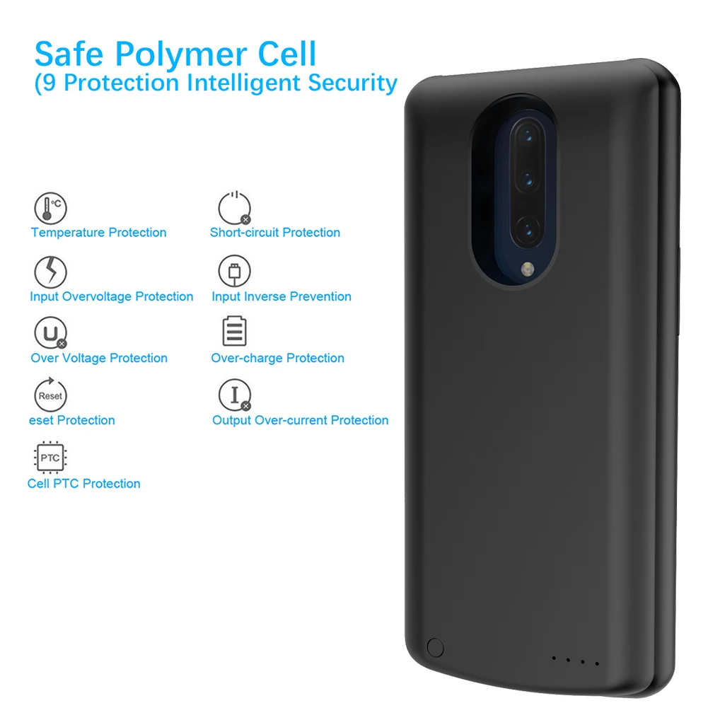 For Oneplus 7 Pro Battery Charger Case 6500mAh Extended Slim Backup Power Bank Charging Battery Cover For One Plus 7 Pro Case