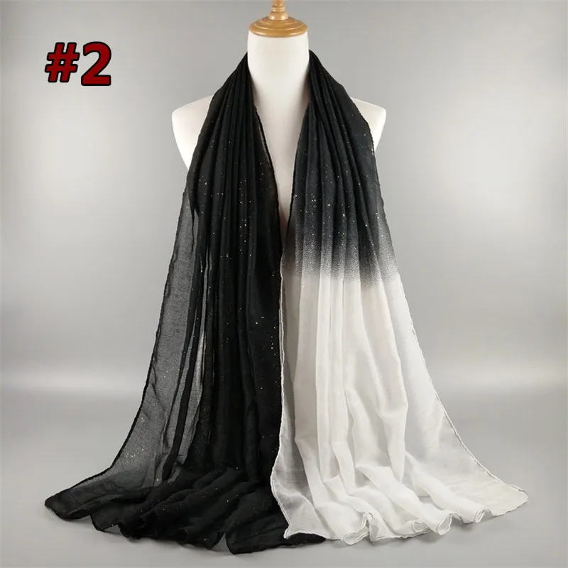 M3 высокое качество обычный блеск вискоза ombre шали wrap шарф женщин шарфы хиджаб 180*90 см 10 шт. 1 лот