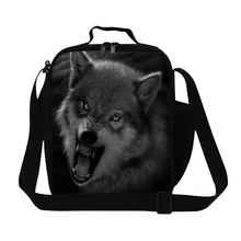 Детские ланчбэги Волк 3D печать термальный изолированный пищевой контейнер для мальчиков ланч-мешок рождественские подарки переносная коробка для ланча на молнии