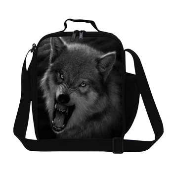 

Children Lunchbags Wolf 3D Print Thermal Insulated Food Container Boys Lunch Bag Christmas Gifts Portable Lunch Box With Zipper