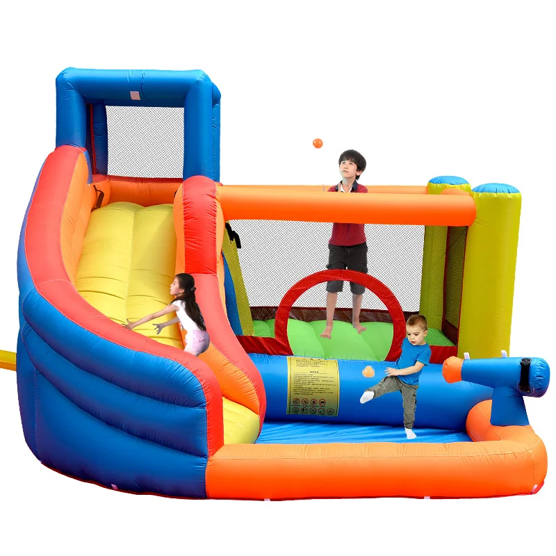 

FreeShipping Cheap backyard inflatable slide bounce house inflatable slide jumping castle With Pool and Water Cannon for Kids