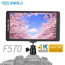 Feelworld F570 5,7 дюймовый монитор видеокамеры Full HD 1920x1080 портативный lcd hdmi 4 K дисплей для sony Canon Nikon стабилизатор цифровой камеры