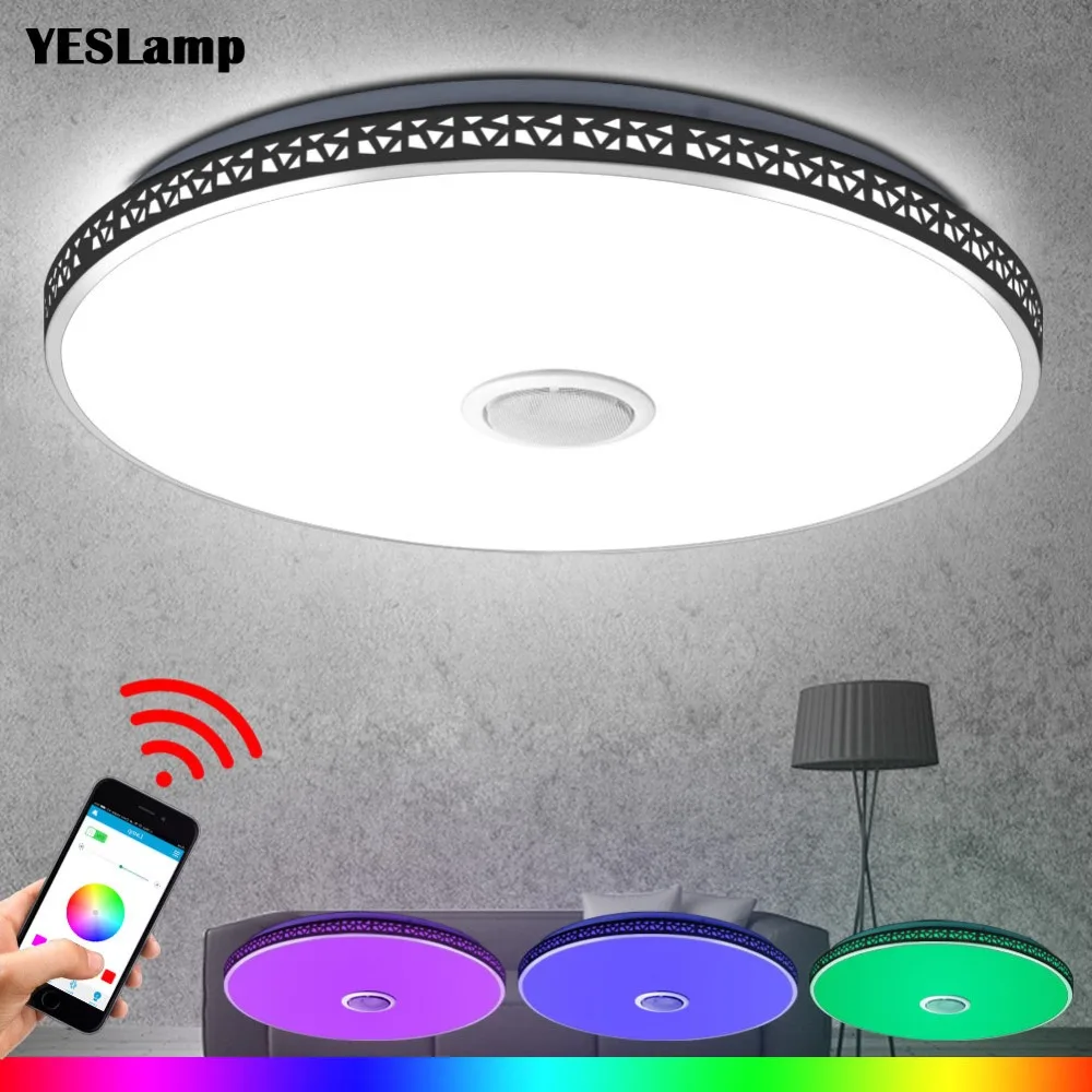 Modern Bluetooth Speaker Led Ceiling Light Remote Control