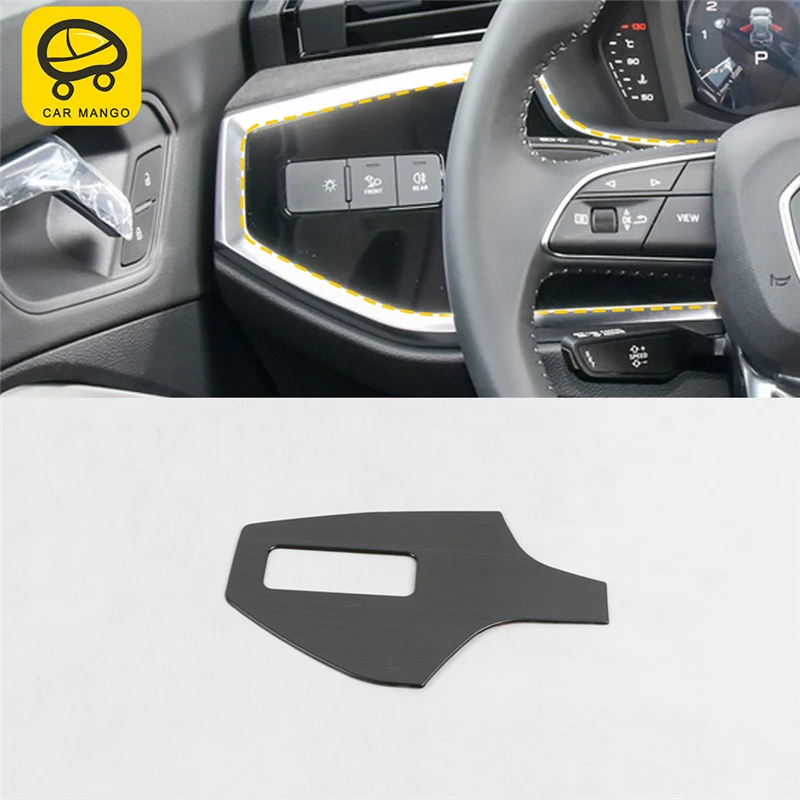 

CAR MANGO Car Styling Front Light Headlight Lamp Switch Button Panel Cover Frame Sticker Interior Accessories for Audi Q3 2019