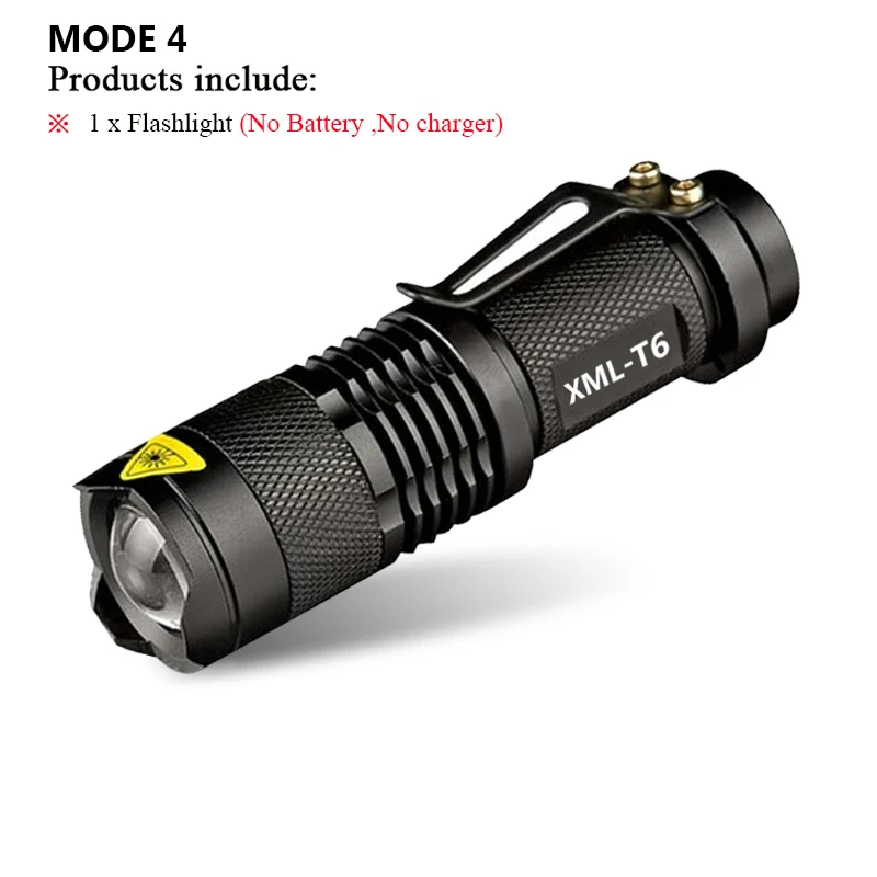 Мини-светильник-ручка cree xml t6 l2 q5 zoom flash светильник led lanterna Водонепроницаемый фонарь ues 18650 или 14500 светильник с перезаряжаемой батареей - Испускаемый цвет: MODE 4