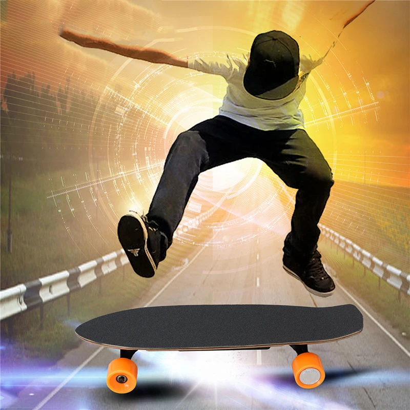  Electric fishplate four-wheel skateboard wireless remote control scooterMaple brush street woodCool