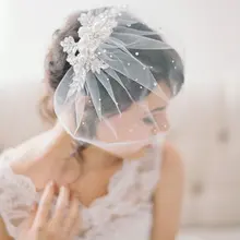 Клетка вуаль с свадебные головные уборы, Свадебные прически Pin расческа для волос со стразами и жемчугом, фата волосы в шиньоне ювелирные изделия