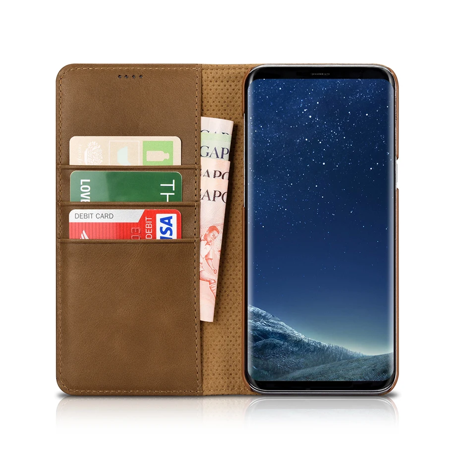 For Samsung Galaxy S8 S8 Plus Luxury Genuine Leather Magnetic Flip Wallet Case (11)