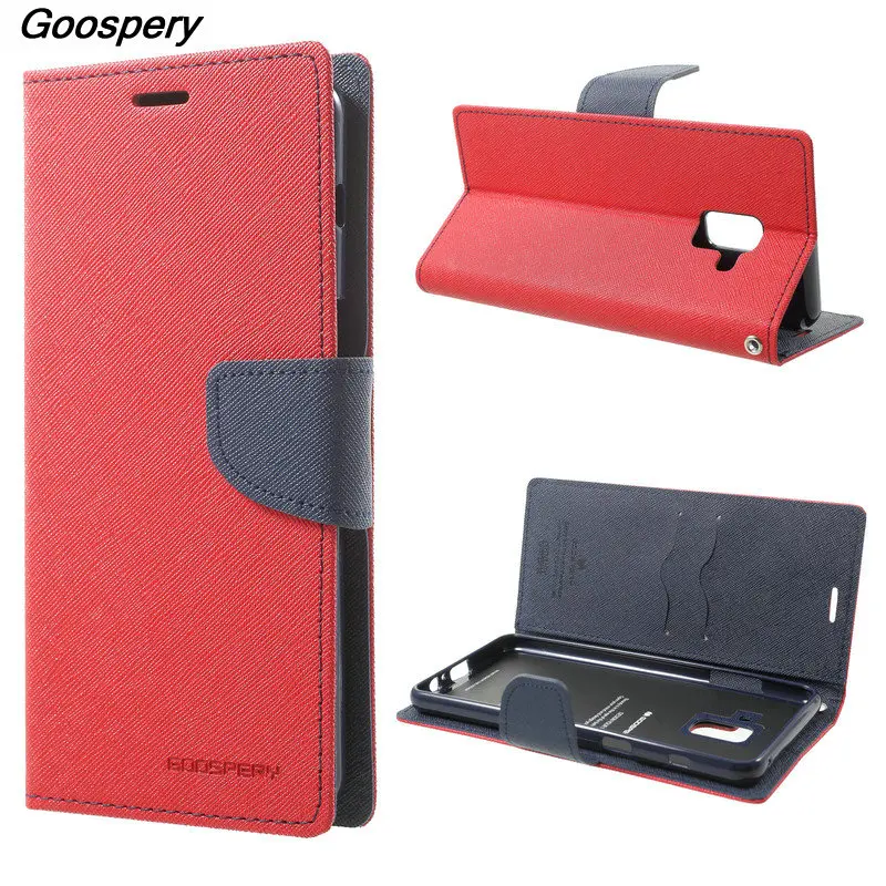 For Galaxy A8 Plus Case MERCURY Goospery Fancy Leather Wallet Flip Cover for Samsung Galaxy A8 + 2018 A730 6.0 inch Phone Case