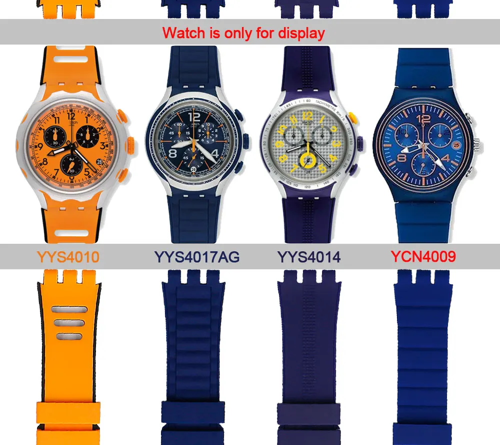 Аксессуары для часов силиконовый ремешок Мужская металлическая серия для Swatch YCN4009 YYS4010 YYS4014 YYS4017AG спортивный водонепроницаемый ремешок для женщин