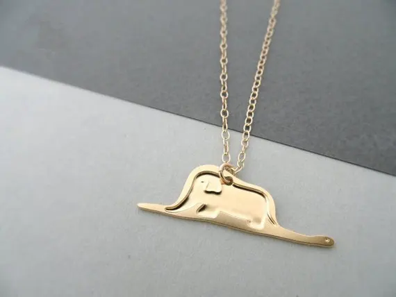 N132 Baby Elephant in Snake Necklace Little Le Petit Prince Necklace Story Cartoon Image Necklace Cute Animal Necklaces for Gifts