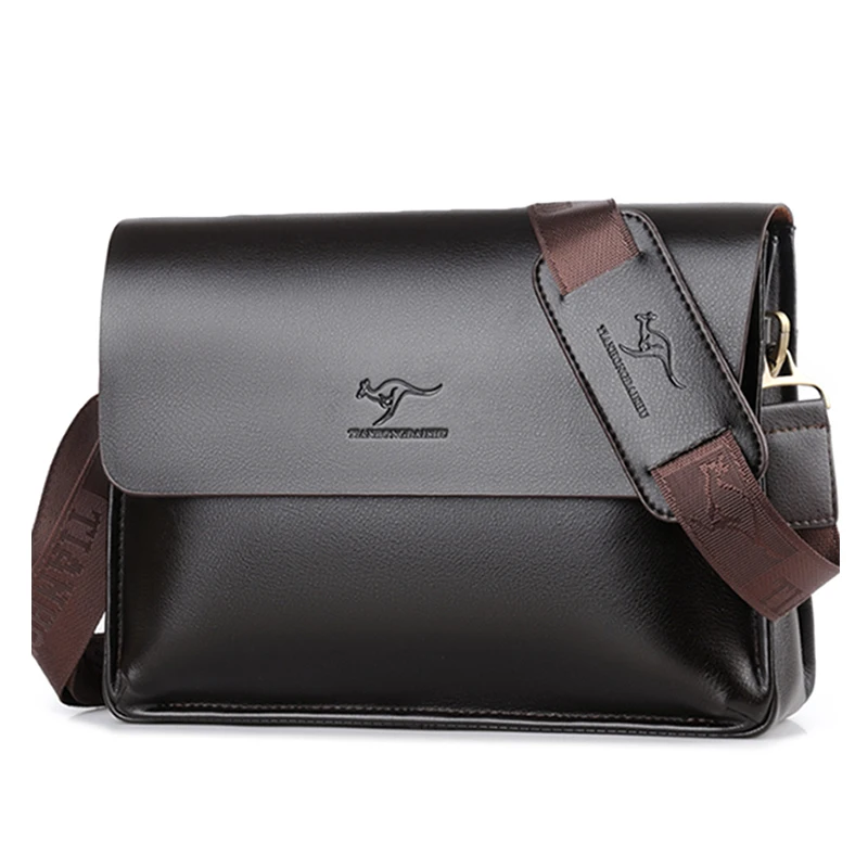 

Brand Men's Bag Briefcase casual messenger bag A4 document leather male shoulder bag Black Business Large Capacity crossbody