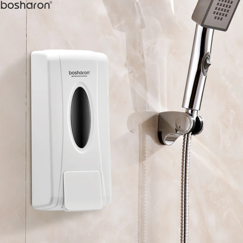 

Kitchen Liquid Soap Dispenser Wall Mounted Shampoo Hand Wash Detergent Shower Gel Bottle Container Bathroom Washroom Accessories