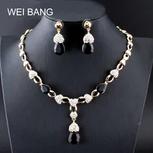 Турецкие женские серьги ожерелье ювелирный набор Смола горный хрусталь висячие серьги свадебное ожерелье пять цветов доступны Прямая