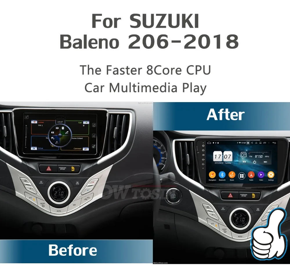 " ips 1920*1080 8 Core 4G+ 64G Android 9,0 Автомобильный мультимедийный плеер для Suzuki Baleno автомобиль радио gps CarPlay попугай BT