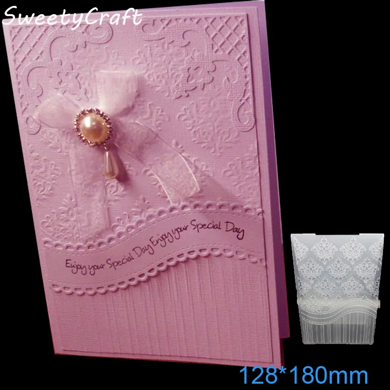 

12.8*18cm Lace Stitch Textured Embossing Folder Plastic Card Making Stamps Scrapbooking Paper Craft Supplies Impressions Folders