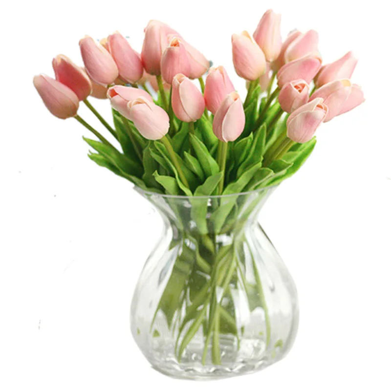 10pcs/lot Sweet Smell Fragrance Artificial PU Plastic Flowers latex tulip Home Wedding
