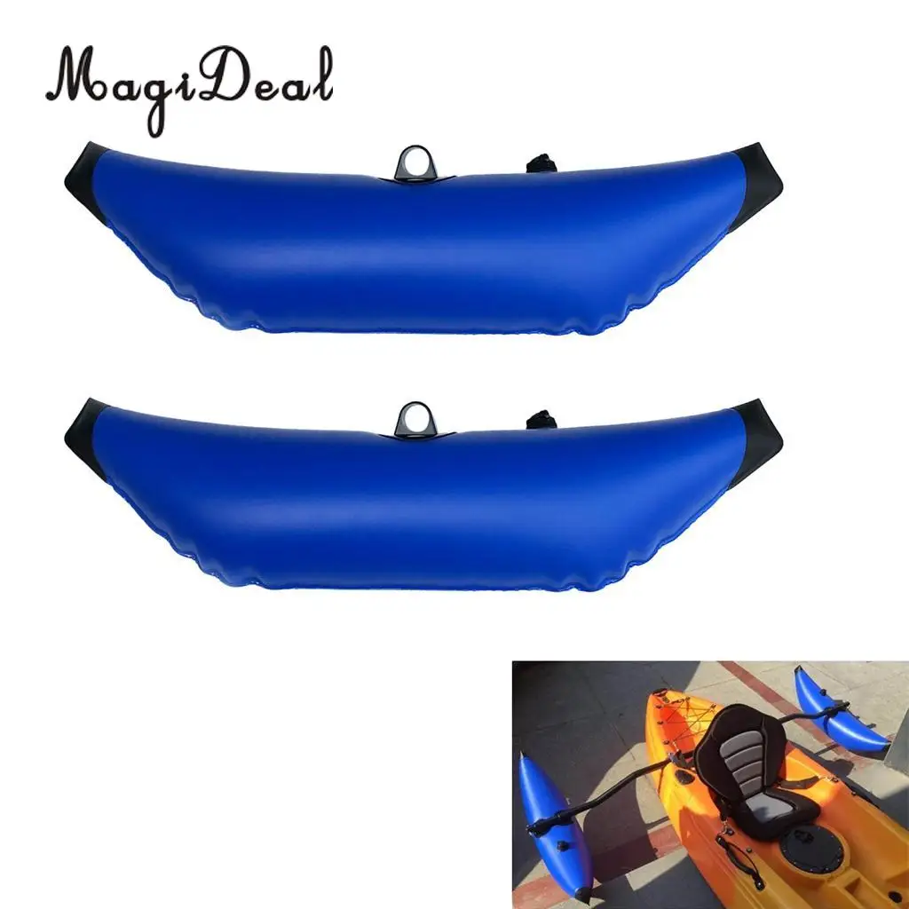 2 Pieces Premium Blue PVC Kayak Outrigger / Stabilizer Water Float Buoy for Boat Fishing Standing SUP Beginners