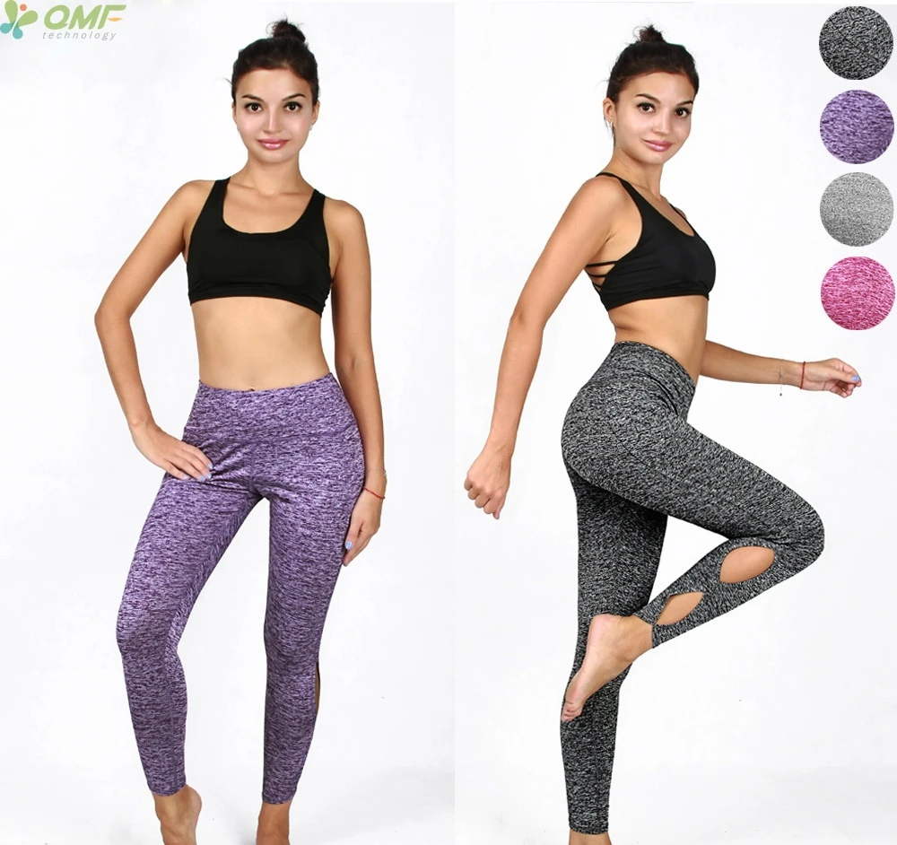 Grey Tight Elastic Trousers Womens Purple Movement Infinity Capri pants