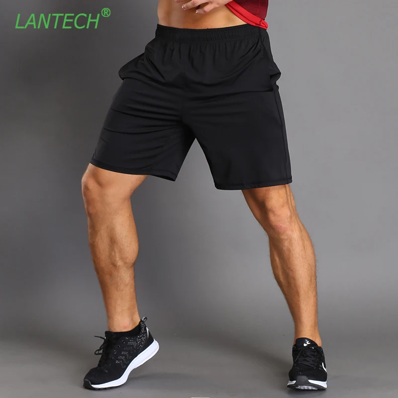 

LANTECH Men Running Shorts Jogging Training Sports Sportswear Fitness Exercise Gym Shorts Pocket Clothes Breathable Quick Dry