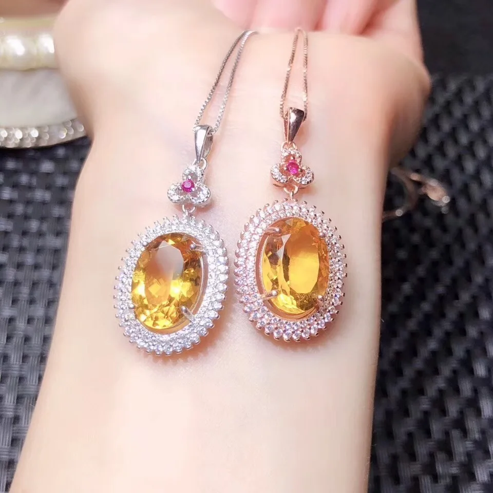 

Ожерелье из натурального цитрина, серебро 925 пробы, роскошный дизайн, желтый кристалл удачи