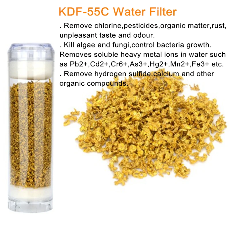 Многоразовый ORP фильтр-картридж 10 дюймов KDF сульфит кальция фильтр для воды удаляет остаточный хлор тяжелые металлы