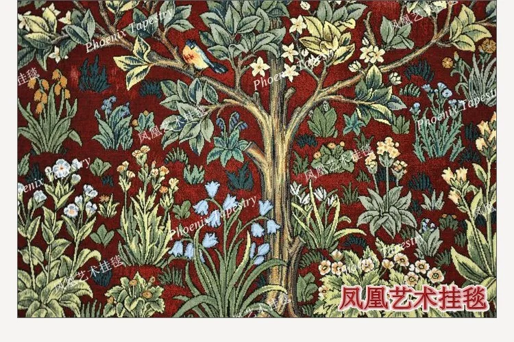 Вильям Моррис-дерево-красный очень большой 197X139 см художественный гобелен настенный домашний декоративный текстиль жаккардовые изделия H110