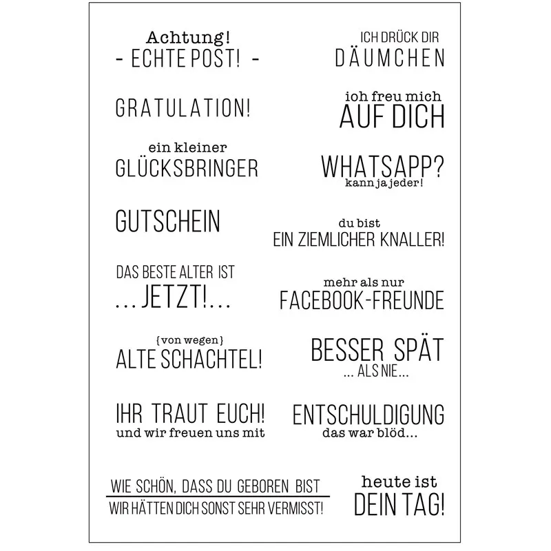 

German word Transparent Clear Silicone Stamp/Seal for DIY scrapbooking/photo album Decorative clear stamp